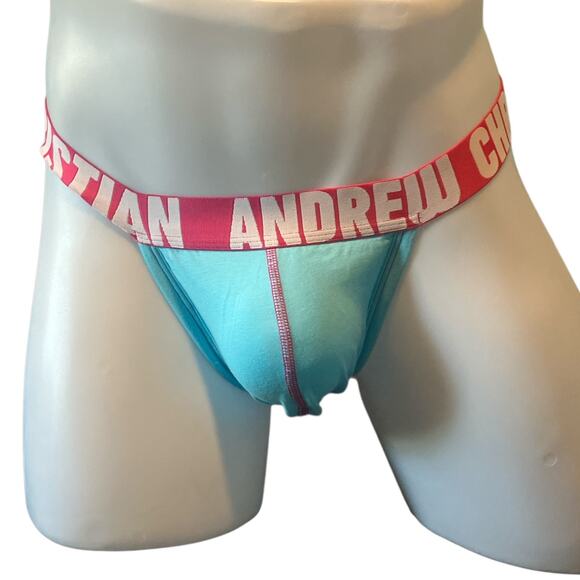 Andrew Christian Happy Y-Back Thong Sky Blue XL Extra Large - Picture 1 of 13